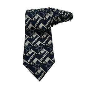 NFL Dallas Cowboys Logo Football Vintage Novelty Necktie Silk Blue White